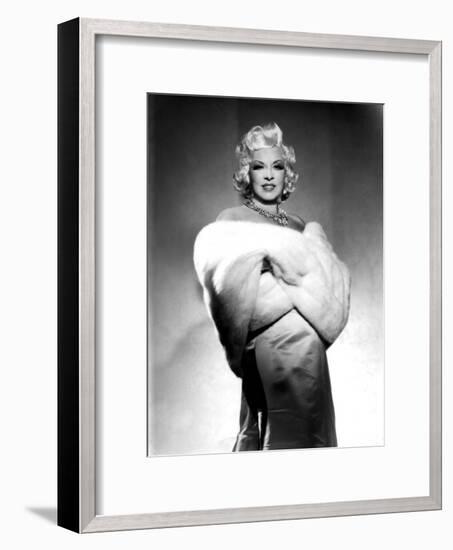 American Actress Mae West (1892-1980) with Fur Stole C. 1940-null-Framed Photo