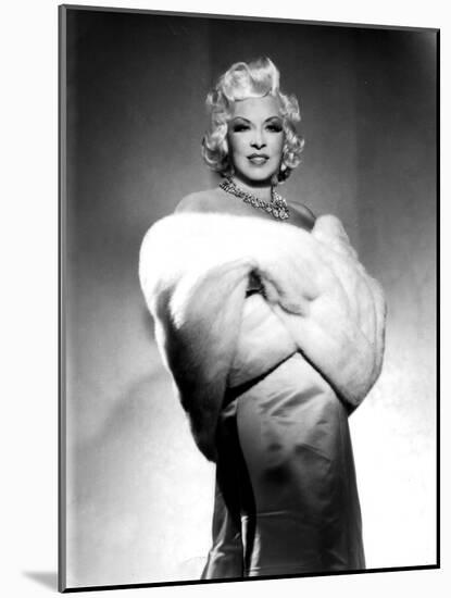 American Actress Mae West (1892-1980) with Fur Stole C. 1940-null-Mounted Photo