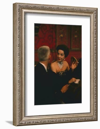 American Actress Ruth Ford in the Louis Sherry Bar, Metropolitan Opera Opening, New York, NY, 1959-Yale Joel-Framed Photographic Print