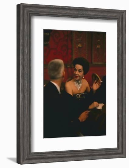 American Actress Ruth Ford in the Louis Sherry Bar, Metropolitan Opera Opening, New York, NY, 1959-Yale Joel-Framed Photographic Print