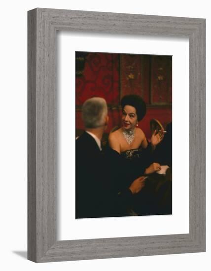 American Actress Ruth Ford in the Louis Sherry Bar, Metropolitan Opera Opening, New York, NY, 1959-Yale Joel-Framed Photographic Print