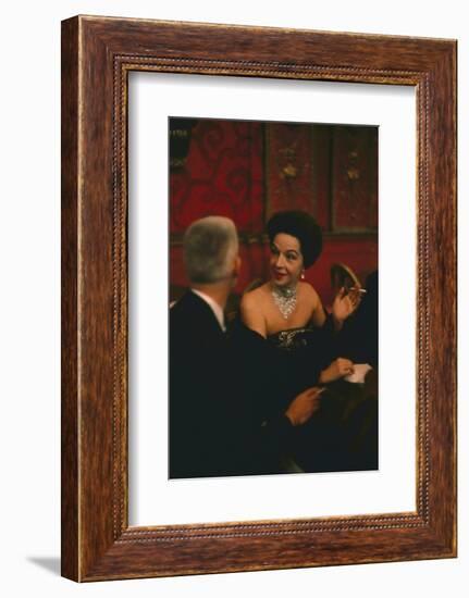 American Actress Ruth Ford in the Louis Sherry Bar, Metropolitan Opera Opening, New York, NY, 1959-Yale Joel-Framed Photographic Print