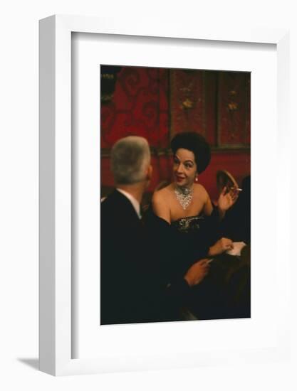 American Actress Ruth Ford in the Louis Sherry Bar, Metropolitan Opera Opening, New York, NY, 1959-Yale Joel-Framed Photographic Print