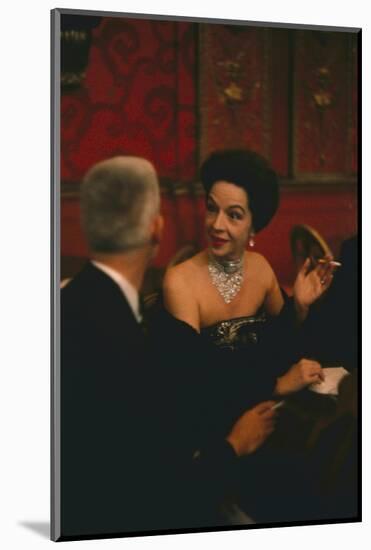 American Actress Ruth Ford in the Louis Sherry Bar, Metropolitan Opera Opening, New York, NY, 1959-Yale Joel-Mounted Photographic Print