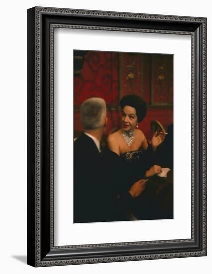 American Actress Ruth Ford in the Louis Sherry Bar, Metropolitan Opera Opening, New York, NY, 1959-Yale Joel-Framed Photographic Print