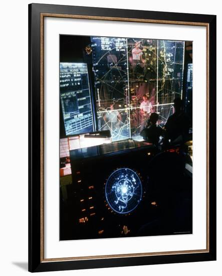 American Air Force Specialists Directing Missions from Command Center at Tan Son Nhut Airport-Larry Burrows-Framed Photographic Print