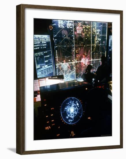 American Air Force Specialists Directing Missions from Command Center at Tan Son Nhut Airport-Larry Burrows-Framed Photographic Print