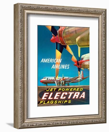 American Airlines - Jet Powered Electra Flagships - Lockheed L-188s-Walter Bomar-Framed Art Print