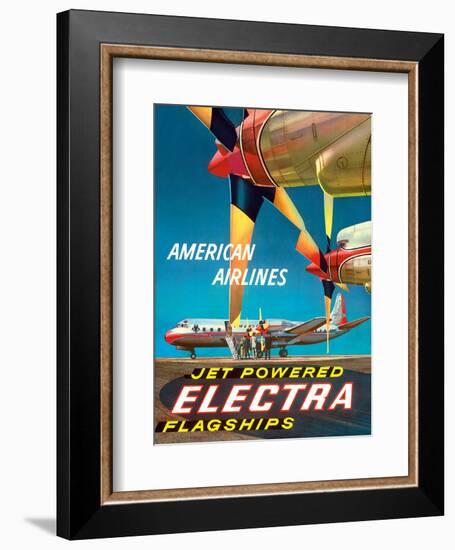 American Airlines - Jet Powered Electra Flagships - Lockheed L-188s-Walter Bomar-Framed Art Print