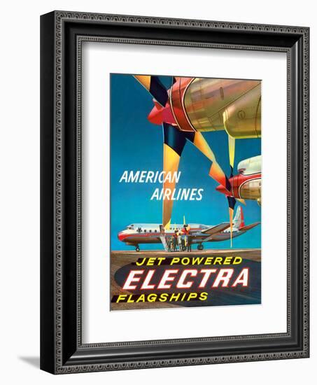 American Airlines - Jet Powered Electra Flagships - Lockheed L-188s-Walter Bomar-Framed Art Print