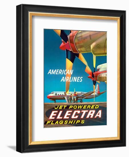 American Airlines - Jet Powered Electra Flagships - Lockheed L-188s-Walter Bomar-Framed Art Print