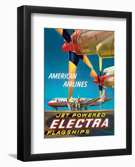 American Airlines - Jet Powered Electra Flagships - Lockheed L-188s-Walter Bomar-Framed Art Print