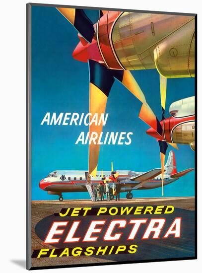 American Airlines - Jet Powered Electra Flagships - Lockheed L-188s-Walter Bomar-Mounted Art Print