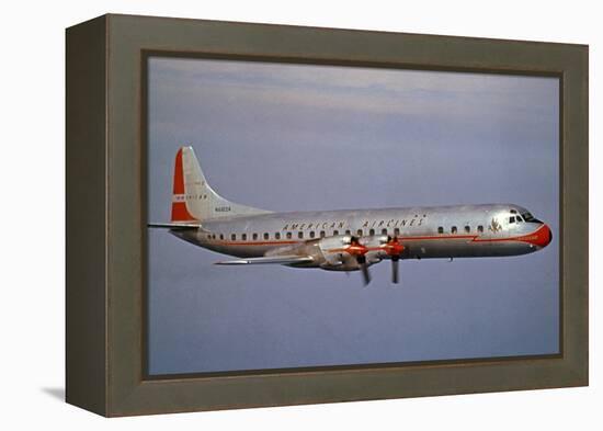 American Airlines Lockheed Electra Turbo-Prop 1966-null-Framed Premier Image Canvas