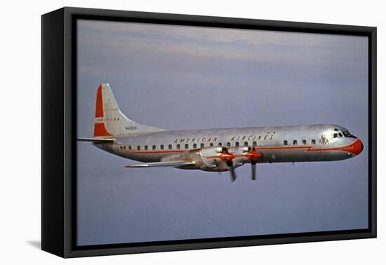 American Airlines Lockheed Electra Turbo-Prop 1966-null-Framed Premier Image Canvas