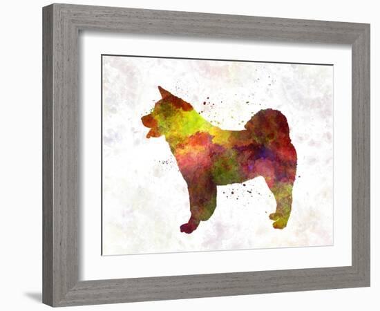 American Akita in Watercolor-paulrommer-Framed Art Print