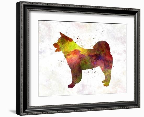 American Akita in Watercolor-paulrommer-Framed Art Print