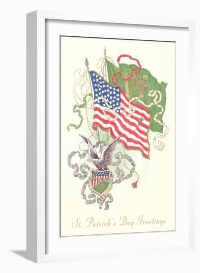American and Irish Flags, St. Patrick's Day-null-Framed Premium Giclee Print