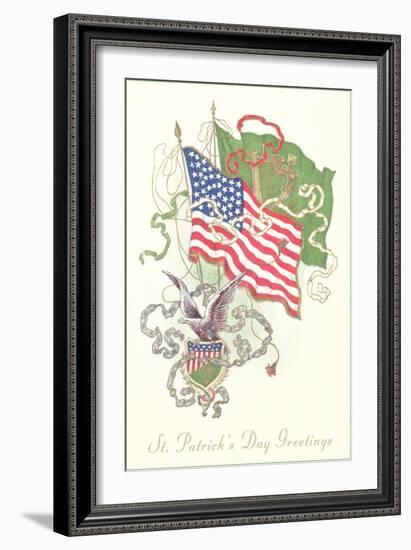 American and Irish Flags, St. Patrick's Day-null-Framed Premium Giclee Print