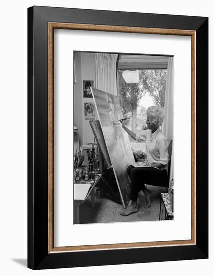 American Artist Margaret Keane Painting in Her Studio, Tennessee, 1965-Bill Ray-Framed Photographic Print