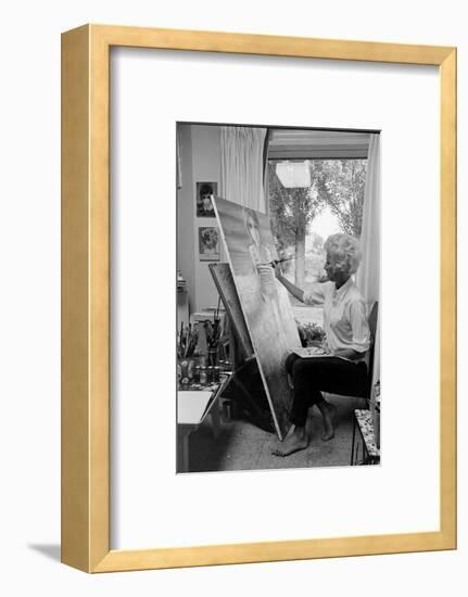 American Artist Margaret Keane Painting in Her Studio, Tennessee, 1965-Bill Ray-Framed Photographic Print