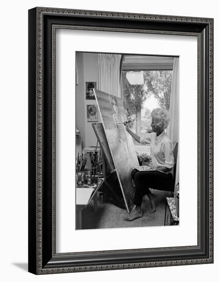 American Artist Margaret Keane Painting in Her Studio, Tennessee, 1965-Bill Ray-Framed Photographic Print