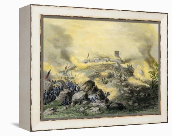 American Assault on the Fortress of Chapultepec, U.S.-Mexican War, c.1847-null-Framed Premier Image Canvas