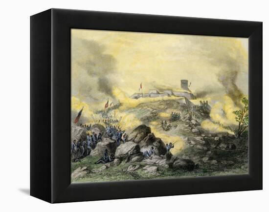 American Assault on the Fortress of Chapultepec, U.S.-Mexican War, c.1847-null-Framed Premier Image Canvas