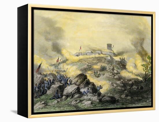 American Assault on the Fortress of Chapultepec, U.S.-Mexican War, c.1847-null-Framed Premier Image Canvas