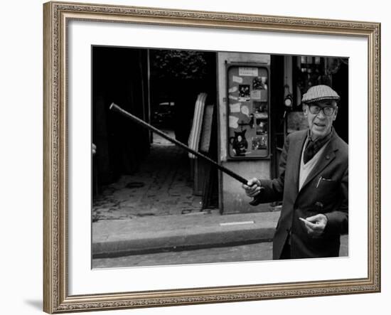 American Author Henry Miller Walking Along the Street-Carlo Bavagnoli-Framed Premium Photographic Print