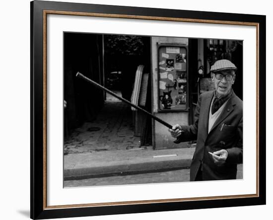 American Author Henry Miller Walking Along the Street-Carlo Bavagnoli-Framed Premium Photographic Print