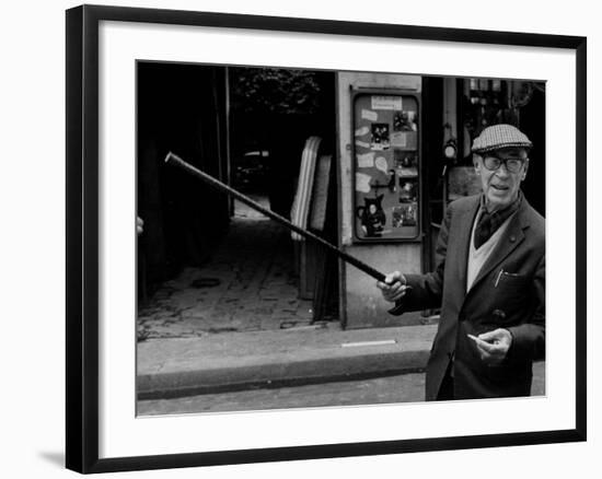 American Author Henry Miller Walking Along the Street-Carlo Bavagnoli-Framed Premium Photographic Print