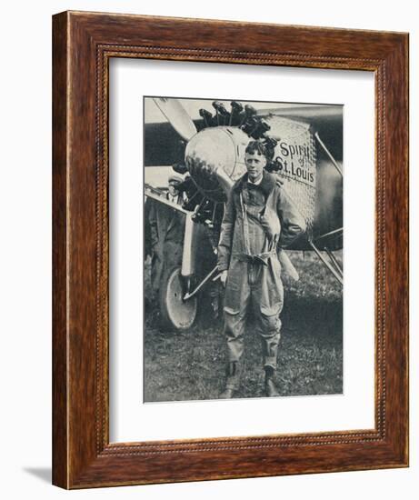 American aviator Charles Lindbergh and his plane, 'Spirit of St Louis', c1927 (c1937)-Unknown-Framed Photographic Print