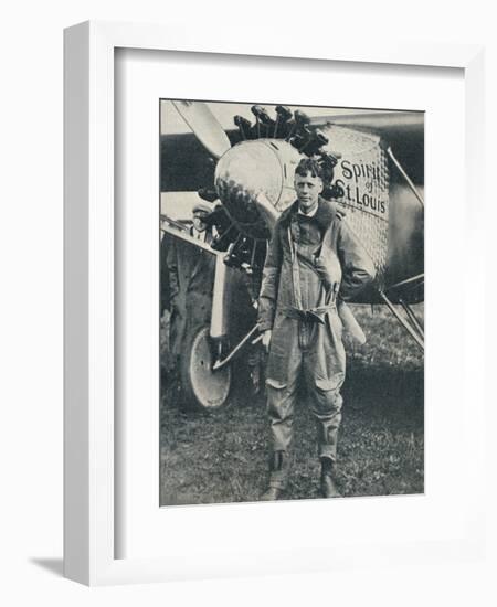 American aviator Charles Lindbergh and his plane, 'Spirit of St Louis', c1927 (c1937)-Unknown-Framed Photographic Print