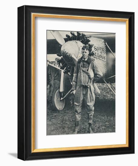 American aviator Charles Lindbergh and his plane, 'Spirit of St Louis', c1927 (c1937)-Unknown-Framed Photographic Print