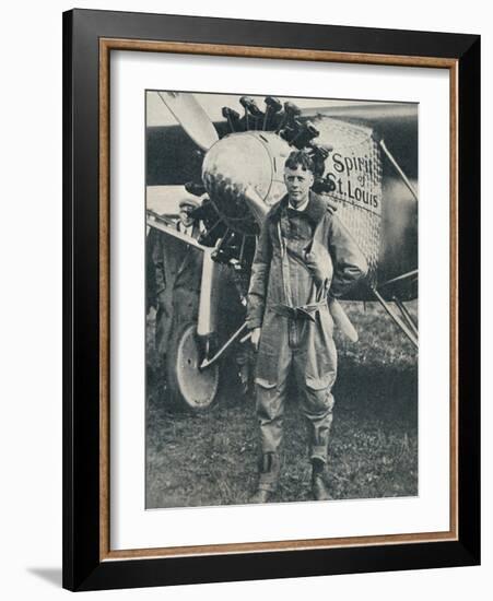 American aviator Charles Lindbergh and his plane, 'Spirit of St Louis', c1927 (c1937)-Unknown-Framed Photographic Print