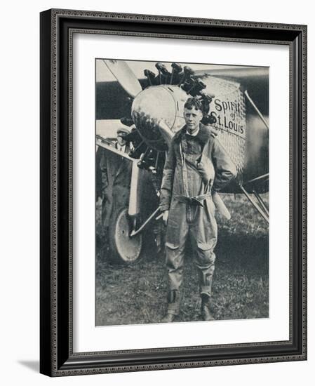 American aviator Charles Lindbergh and his plane, 'Spirit of St Louis', c1927 (c1937)-Unknown-Framed Photographic Print