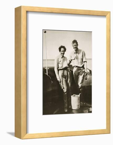 American aviator Charles Lindbergh and his wife Anne after their flight to Japan, 1931-Unknown-Framed Photographic Print