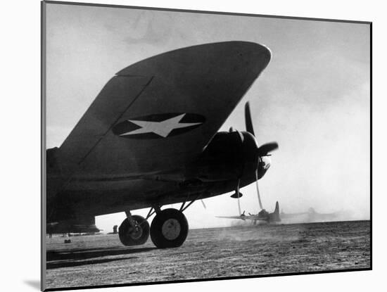 American B-17 Flying Fortresses Get Into Position For Takeoff Headed For Targets in Tunisia-Margaret Bourke-White-Mounted Photographic Print