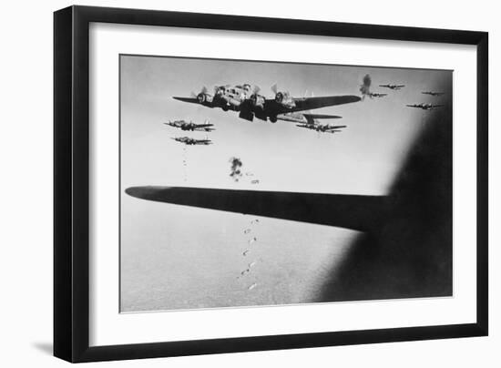 American B-17S Drop Bombs over Meudon-null-Framed Photo