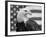 American Bald Eagle Portrait Against USA Flag-Lynn M. Stone-Framed Photographic Print