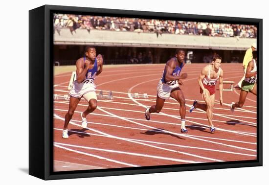 American Bob Hayes (Center) at Tokyo 1964 Summer Olympics, Japan-Art Rickerby-Framed Premier Image Canvas