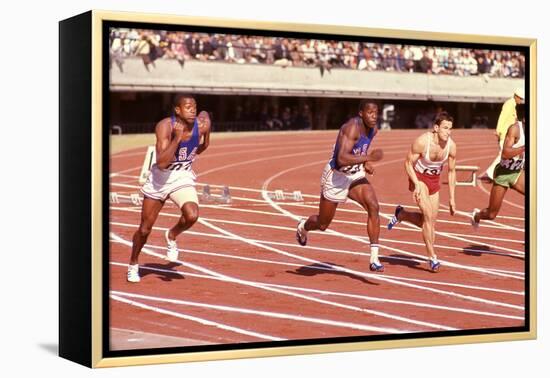 American Bob Hayes (Center) at Tokyo 1964 Summer Olympics, Japan-Art Rickerby-Framed Premier Image Canvas
