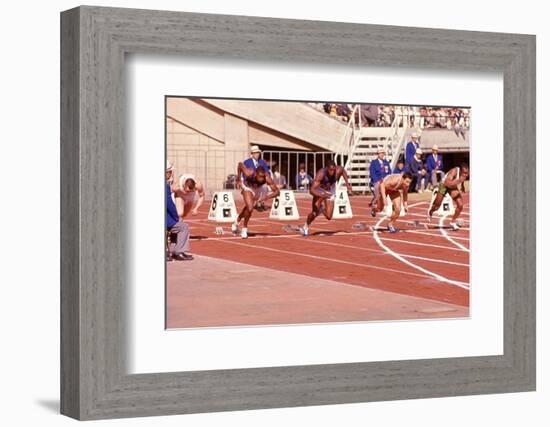 American Bob Hayes Taking Off from the Starting Block at Tokyo 1964 Summer Olympics, Japan-Art Rickerby-Framed Photographic Print