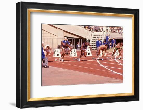 American Bob Hayes Taking Off from the Starting Block at Tokyo 1964 Summer Olympics, Japan-Art Rickerby-Framed Photographic Print