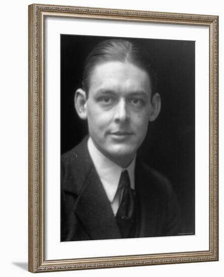 American Born Poet Thomas Stearns Eliot Posing for British Photographer E. O. Hoppe-Emil Otto Hoppé-Framed Premium Photographic Print