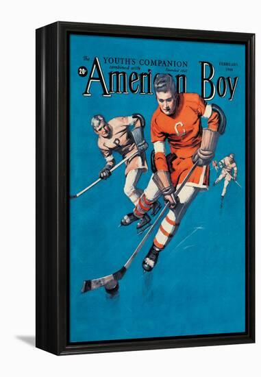 American Boy Hockey Cover-null-Framed Stretched Canvas