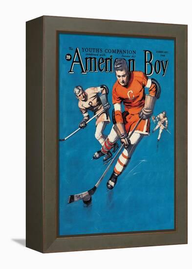 American Boy Hockey Cover-null-Framed Stretched Canvas