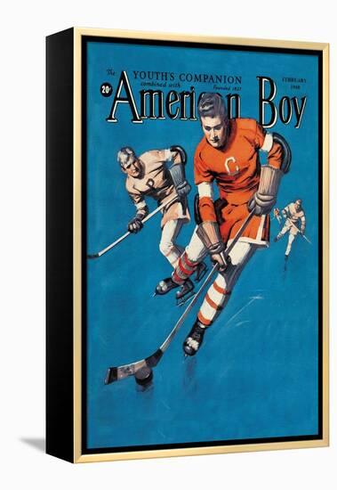 American Boy Hockey Cover-null-Framed Stretched Canvas