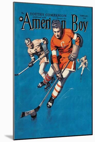 American Boy Hockey Cover-null-Mounted Art Print